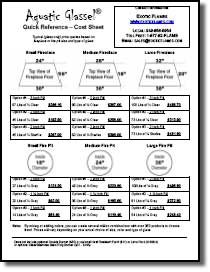 FireGlass Example Price Sheet for Fireplaces and Fire Pits